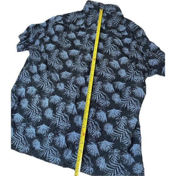 Nat Nast Shirt Mens L Button Up Hawaiian Camp Blue Floral Casual Silk Blend - Picture 7 of 7